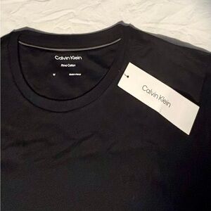 Calvin Klein men’s Black Pima Cotton Short Sleeve shirt Medium NWT